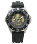 Rembrandt Yellow Warrior Men's Stainless Steel Black Rubber Strap Watch