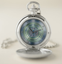 Da Vinci Blue Green Pocket Watch: Silver