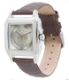 Da Vinci Women's Perfect Square Brown Leather Strap Watch by Neoclassical Pop Art