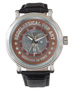 Da Vinci Brown Vitruvian Man Men's Vintage Black Leather Strap Watch
