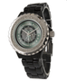 Da Vinci| Vitruvian Man Women's Rhinestone Green Black Enamel Watch by neoclassical pop art