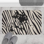 Abstract Duke of Milan Horse Riding  Zebra Bath Mat by Neoclassical Pop Art