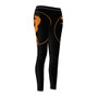 Three-quarter rear Greek Classical Art leggings showing orange pottery figure circle on hip.
