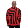 On Sale Red & Black Abstract Pattern Bomber Jacket by Neoclassical Pop Art