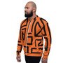 Orange & Black Sacred Geometry Bomber Jacket