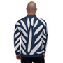 Navy Blue & White Sacred Geometry Bomber Jacket by Neoclassical Pop Art