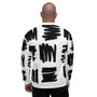 Tea White & Black Pop Sacred Geometry Bomber Jacket  by Neoclassical Pop Art