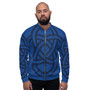 On Sale Blue & Black Pop Sacred Geometry Bomber Jacket by Neoclassical Pop Art