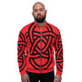 Sacred Geometry Red Black Pop Bomber Jacket