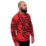 On Sale Sacred Geometry Red Black Pop Bomber Jacket  | Neoclassical Pop Art