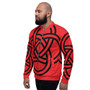 On Sale Sacred Geometry Red Black Pop Bomber Jacket  | Neoclassical Pop Art