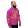 On Sale Sacred Geometry Hop Pink & Orange Pop Bomber Jacket by Neoclassical Pop Art