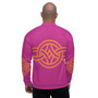 On Sale Sacred Geometry Hop Pink & Orange Pop Bomber Jacket by Neoclassical Pop Art