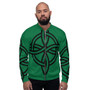 Sacred Geometry Green Black Pop Bomber Jacket by Neoclassical Pop Art