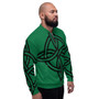 Sacred Geometry Green Black Pop Bomber Jacket