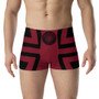 On Sale  Burgundy & Black Geometric Boxer Briefs  by Neoclassical Pop Art