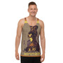 Black-and-white Rembrandt art print on a unisex tank top