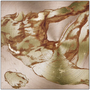 Michelangelo Anatomical Adam metal print: fragmented gold-bronze torso on circular brushed copper.