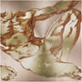Square Michelangelo Anatomical Adam metal print: sepia reclining nude on shimmering copper brush.