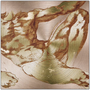 Michelangelo Anatomical Adam metal print: distressed gold-leaf figure on shimmering rose-gold brush.