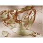 Michelangelo Anatomical Adam metal: contorted torso with raised arm on rose-gold radial brush.