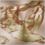 Square Michelangelo Anatomical Adam metal: chest-to-bent-knee crop in distressed gold on copper.
