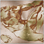 Square Michelangelo Anatomical Adam metal: oxidized bronze reclining nude on rose-gold brush grain.