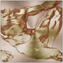 Square Michelangelo Anatomical Adam metal: reclining gold-bronze nude on rose-gold circular brush plate.
