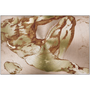 Michelangelo Anatomical Adam desk mat: distressed gold-bronze figure over champagne circular brush crater.