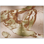 Rectangular Michelangelo Anatomical Adam metal print: gold-leaf twisting nude on copper radial brush.