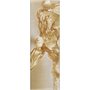 Tall Rubens Anatomical Male Figure gold yoga-mat crop: rear figure right-aligned on champagne brush.