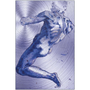 Michelangelo Male Nude Purple Man Print on Metal