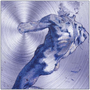 Michelangelo Purple Male Figure Print on Metal by Neoclassical Pop Art