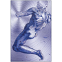 Michelangelo Purple Male Figure Print on Metal by Neoclassical Pop Art