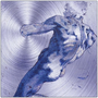 Michelangelo Purple Male Figure Print on Metal by Neoclassical Pop Art
