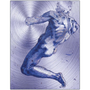 Michelangelo Purple Male Figure Print on Metal by Neoclassical Pop Art