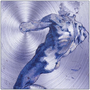 Michelangelo Purple Male Figure Print on Metal by Neoclassical Pop Art