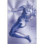 Michelangelo Purple Male Figure Print on Metal by Neoclassical Pop Art