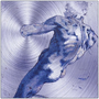 Michelangelo Purple Male Figure Print on Metal by Neoclassical Pop Art