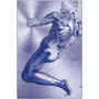 Michelangelo Purple Male Figure Print on Metal by Neoclassical Pop Art