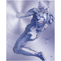 Michelangelo Purple Male Figure Print on Metal by Neoclassical Pop Art