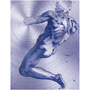 Michelangelo Purple Male Figure Print on Metal by Neoclassical Pop Art