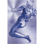 Michelangelo Purple Male Figure Print on Metal by Neoclassical Pop Art