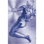 Michelangelo Purple Male Figure Print on Metal by Neoclassical Pop Art