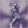 Rubens Anatomical Male Figure Purple Print on Metal by Neoclassical Pop Art