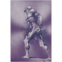 Rubens Anatomical Male Figure Purple Print on Metal by Neoclassical Pop Art