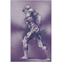 Rubens Anatomical Male Figure Purple Print on Metal by Neoclassical Pop Art