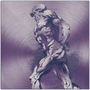 Rubens Anatomical Male Figure Purple Print on Metal by Neoclassical Pop Art