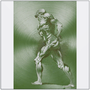 Rubens Anatomical Male Figure Olive Green Print on Metal by Neoclassical Pop Art