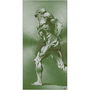 Rubens Anatomical Male Figure Olive Green Print on Metal by Neoclassical Pop Art